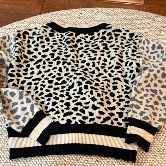 THML Leopard Print Cardigan Sweater - Black and Tan - Picture 6 of 6